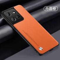 Funda for Motorola Edge 50 / 50 Fusion Case Luxury Fiber Texture PU-Leather Phone Capa for For Moto Edge 50 Pro Ultra Cover for Moto Edge 50 oranžinė