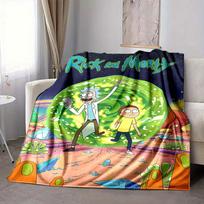 1 vnt. Rick and Morty flanelinis pledas Lengvas minkštas šiltas visų sezonų pledas sofai, lovai, kelionėms, L1028048 80x120cm green