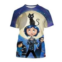 Coraline & the Secret Door 3D T-Shirt Thriller Horror Anime Movie Unisex Personality Coraline Print Short Sleeve Top 110