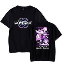 Women Men's Short Sleeve Tshirt KPop Demon Hunters Printed Fitness Clothing Men Tee Shirt Cosplay T-Shirt XS juoda