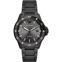 Emporio Armani Diver Pilkas Juodas Metalinis Vyriškas Kvarcinis Laikrodis AR11398 pilka