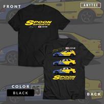 Vyriškas medvilninis marškinėlis Rs Pilkas sportinio automobilio kupė T-shirt Honda Civic Spoon Sports EG EK ESI JDM Japonijos automobilis Automobilinis T marškinėlis ANYTEE 4XL black