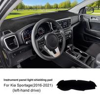 Flannel Car Dashboard Cover for KIA Sportage 4 QL 2016-2021 Anti UV Sun Shade Dash Mat LHD Polyester / For KIA Sporta juoda