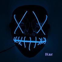 Scary Halloween Mask LED Light Up V-shape Face Mask for Festival Cosplay Costume Navy blue #1