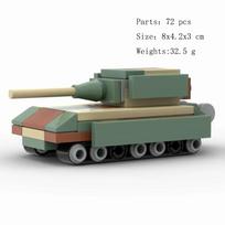 MOC statybinių kaladėlių tanko modelis Karinė serija T-14 Antrojo pasaulinio karo Maus sunkusis tankas ASU-57 surinkimo žaislas berniukams Dovana gray