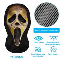 Eerie Ghost White Mask, Halloween Skull Face Costume Accessories, Party Props For Horror Cosplay Masquerade For Adults gray