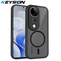 KEYSION Magnetic Phone Case for VIVO V40 Pro 5G Silicone+PC Matte Translucent Clear Shockproof Cover for VIVO V40 5G V40 Pro 5G for VIVO V40 juoda