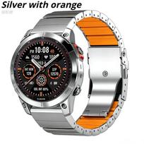 22/26mm Titanium Rubber Strap For Garmin Fenix 8 E 47/51mm 6/5/5X/5XPlus/3 Metal Release Watch Band For Forerunner 935 945 965 QuickFit 22mm &Orange sidabras
