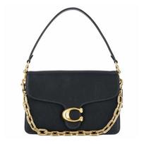 COACH Tabby 26 Gold Metal Logo Calf Leather Shoulder Bag Medium Women's Black juoda