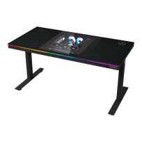 LORGAR Elite 90 DE90W elektrinis žaidimų stalas su PC korpusu 140,5x68 cm, Juodas