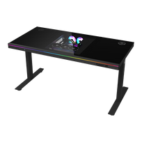 LORGAR Elite 90 DE90G elektrinis žaidimų stalas su PC korpusu 140,5x68 cm, Juodas