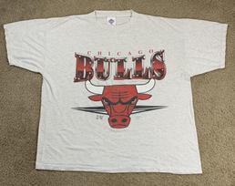 Vintažiniai Chicago Bulls XL pilki marškinėliai su grafika Krepšinio logotipas NBA 90-ieji XXL brown