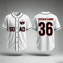 System of A Down Baseball Jersey Tour 2026 Merch Unisex Streetwear Men Women Clothing Summer Button Up Fashion Tshirts Print Top 6XL black