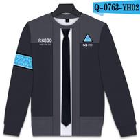 Aukščiausios kokybės Detroit Become Human Connor Cosplay 3D spausdintas Hoodie Megztinio Kostiumas A,4XL（Tag 4XL=US 2XL） black
