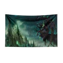 23ft 35ft Worlds Of Warcrafts Wow Flag Polyester Digital Printed Game Tapestry Curtain For Decor Dota1s 74x94cm(29x37in) black