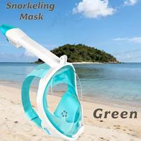 Underwater Snorkeling Full Face Children Swimming Mask Set Scuba Diving Respirator Masks Anti Fog Safe Breathing for Kids Adult S/M mėlyna
