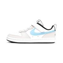 Nike Court Borough Low 2 KSA Hook and loop Low top Skateboard Shoes Gray White Blue Children Aged 3 7 Years Old DC0477-100 28