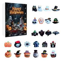Halloween Advent Calendar 2025 24 Days Countdown Calendar with 24 Pcs Mini Dolls Collectible Figures for Boys Girls Teens Adults C black