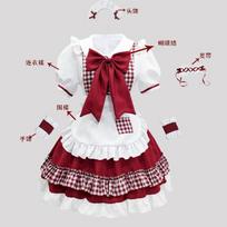 Cute wind maid outfit sexy cosplay maid uniform dress set S white