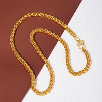 Vietnamese Sand Gold Necklace Men'S Gold-Plated Color Will Not Fade For A Long Time, Pattern Dragon Chain Maitreya Buddha Guanyin Brand Domineering brown