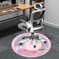 Chibi Kirby Chair Mat   Round Carpet for Home Decor, Office Use, Gift Idea   Suitable for Bedroom, Living Room, s0288b 80cm by 80cm gray