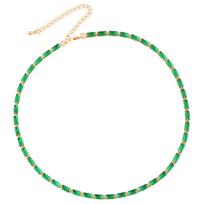 Sexy Choker Tennis Chain Necklace For Women Luxury Green Cubic Zircon Diamond Short Iced Out Hip Hop Neck Accessories Jewelry auksas