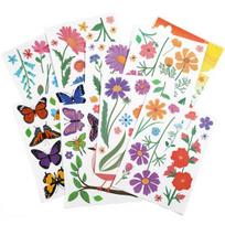 8 Sheets Spring Window Clings Butterfly Flower Hummingbird Window Decals to Prevent Bird Strikes Reusable Static Sticker for Glass Windows 1 pink