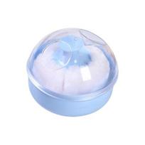 Soft Bristles Dry Powder Puff Talcum Powder Dustproof Moisture-proof Baby Transparent Lid Container with Puff mėlyna