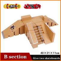 Finger Skateboards Skate Park Ramp Parts for Tech Practice Deck Children Gift Set Fingerboard Toys beige