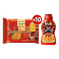 White Elephant Instant Noodles with Hot Chicken Sauce Combo beige