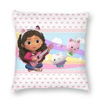 Gabbys Dollhouse Cartoon Pillowcase Printed Polyester Cushion Cover Decoration Pillow Case Cover Home Square 45*45Cm 30X30CM pink