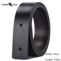 Genuine Leather Toothless Automatic Buckle Belt 110cm juoda