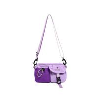 Premium commuter mobile phone small bag women's new contrasting color multi-pocket nylon shoulder bag women's messenger bag violetinė