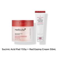 MEDICUBE Succinic Erasing Duo Set Succinic Acid Pad 155g + Red Erasing Cream 50mL / 100mL Sucinic Acid Pad 155g + Red Easing Cream 100mL white