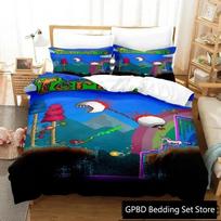 Prabangus naujas 3D spausdintas Terraria patalynės komplektas berniukams, mergaitėms, dvigulė, Queen, King dydžio užvalkalas ant antklodės, patalynė berniukams, suaugusiems, namų tekstilė 135x200cm blue
