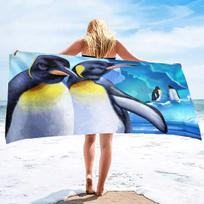 Penguin Bird Beach Towels Quick Dry Microfiber Soft and Absorbent Bath Towel Outdoor Travel Oversized Sand Free Beach Towel 50x100cm&1pc white
