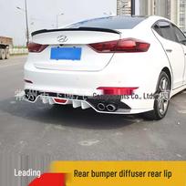 Hyundai Elantra Rear Lip Modified Dual Bumper Diffuser Decoration All Black black