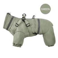 New Dog Clothes Winter Warm Overalls Small Medium Dog Jumpsuit Jacket Thicken Padded Coat with Harness Adjustable Reflective (as the picture,XS) gray