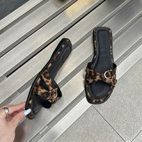Fashion Bailamos Brand New Women Slippers Fashion Leopard Print Flip Flops Flat Heel Outdoor Dress Vaction Casual Flip Flops Beach Shoes 35