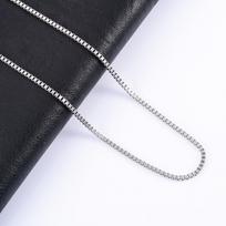 Vyriškas nerūdijančio plieno grandinėlės kvadratinės dėžutės grandinėlės karoliai moterims, moteriškas chokerių aukso/vario/juodos spalvos papuošalų aksesuarai ant kaklo 20cm Bracelet white