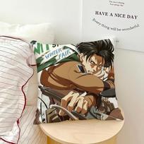 anime manga gerbėjų kūriniai šaunus L-Levi A-Ackerman Patogus minkštas Pagalvės užvalkalas Sofai Svetainei Namų biurui Dekoras Apsauginiai užvalkalai 12x12Inch brown