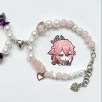 Raiden Yae Miko matching bracelets Genshin Impact Handmade white