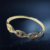 2026 Gold-plated Zircon Fashion Bracelet Big Pig Nose Bracelet Personalized Design Temperament Jewelry 18CM