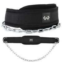 Belt for Weightlifting Gym Workout Pull Ups Belt with Chain Neoprene Waist Dip Belt Crossfit for Weight Lifting