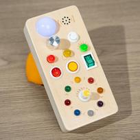 Montessori vaikų užimtas kūdikio jungiklio šviesos garso žaislas medinis ankstyvojo ugdymo dėlionė 3 metų vaiko praktinių įgūdžių lavinimas white