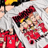 Haikyuu T-shirt Volleyball Kuroo Tetsurou Kozume Kenma Anime Shirt All Size XL black
