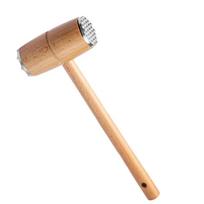 1 Pcs Meat Tenderizer Hammer With Wooden Handle Heavy Sturdy Meat Mallet Dual-side Meat Mallet For Kitchen Meat Pounder Hammer China Mainland beige