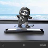 Car Temporary Parking Phone Number Plate with Sliding Bear Dashboard Ornament gray