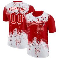Custom Name Number 3D Colour Block Pattern T Shirt New Design Pop Men Football Short Sleeve Tops  Unisex Custom Tees S white