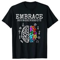 Juokingi Neuroįvairovės Autizmo Smegenų Marškinėliai Grafiniai Medvilniniai Gatvės Drabužiai Trumpomis Rankovėmis Gimtadienio Dovanos Vasaros Stiliaus T-shirt Unisex 4XL gray